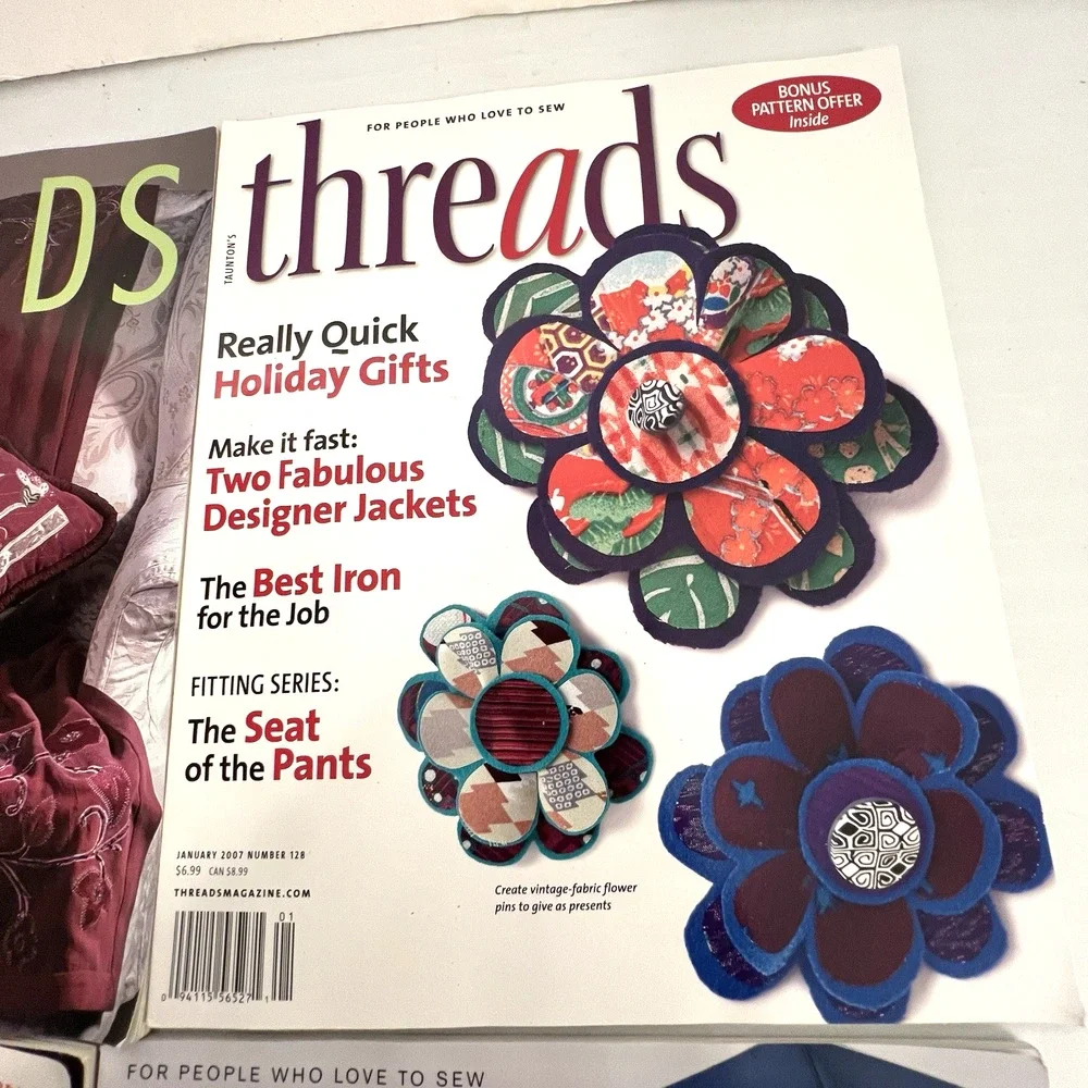 Threads Magazine' For People Who Love To Sew' Tailoring Quilting Fashion Crafts